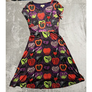 Lindy Bop Women’s Dress Size 8 Halloween Poison Apple Gothic Retro Fit & Flare